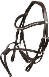 Produktbild von Hans Melzer Trense Calgary Mexikanisches Reithalfter aus Leder Braun Silber für Warmblut