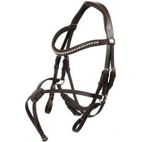 Produktbild von Hans Melzer Trense Calgary Mexikanisches Reithalfter aus Leder Braun Silber für Warmblut