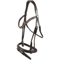 Produktbild von Hans Melzer Trense für Ponys aus Leder in Braun mit Messingbeschlägen