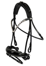 Hans Melzer Trense Los Angeles schwedisch kombiniert schwarz/silber Lack Silver Shine Cob – Bild 1 von 1