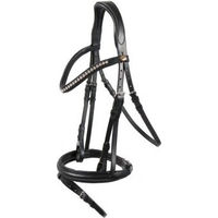 Produktbild von Hans Melzer Trense Valluhn für Warmblut aus Leder in Schwarz/Silber