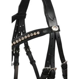 Produktbild von Hans Melzer Trense Valluhn für Warmblut in Schwarz/Silber aus Leder