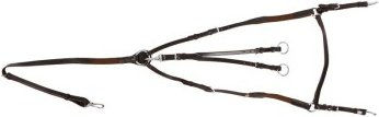 Produktbild von Hans Melzer Vorderzeug aus Leder in Braun/Silber für Warmblut Pferde