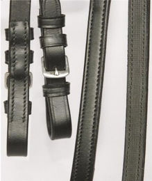 Hans Melzer Zügel für Vollblut und COB in Schwarz und Silber aus Leder – Bild 1 von 2