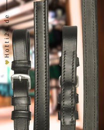 Produktbild von Hans Melzer Zügel halb/halb Black aus Leder in Schwarz