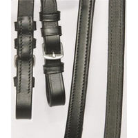 Produktbild von Hans Melzer Zügel Leder halb/halb Schwarz/Silber für Warmblut