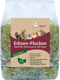Produktbild von Hansepet Bio Erbsenflocken für Kaninchen und Hunde 500 g - 500 g