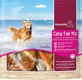 Produktbild von Hansepet Cookies Chew Fun Mix Kausnack für Hunde mit Huhn und Rind getreidefrei und ohne Zucker 2 x 380 g - 2 x 380 g