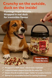 Hapki Flamingo Hundesnack Kekse mit Ente glutenfrei ohne Zuckerzusatz 550g - 550 g – Bild 1 von 4