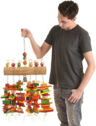Happy Bird Intelligenzspielzeug Jumbo-Bamboo XXL aus Holz für Papageien bunt – Bild 1 von 3