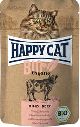 Produktbild von Happy Cat Bio Katzen Nassfutter Rind Adult 12x85 g - 12 x 85 g