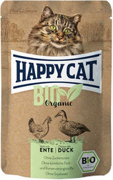 Produktbild von Happy Cat Bio Katzenfutter Huhn & Ente Adult 24x85 g - 24 x 85 g
