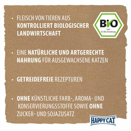 Happy Cat Bio Pouch Rind Katzenfutter Adult 24x85 g - 24 x 85 g – Bild 1 von 5