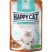 Produktbild von Happy Cat Care Skin & Coat Katzen Nassfutter für Adult Stückchen in Sauce getreidefrei 20 x 85 g - 20 x 85 g