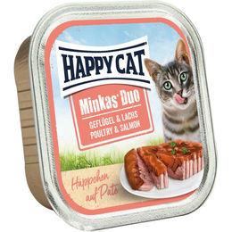 Produktbild von Happy Cat Duo Paté auf Häppchen Geflügel und Lachs 12x100g