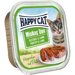 Produktbild von Happy Cat Duo Paté auf Häppchen Geflügel und Lamm für Katzen 12x100g