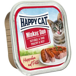 Produktbild von Happy Cat Duo Paté auf Häppchen Geflügel und Rind 12x100g