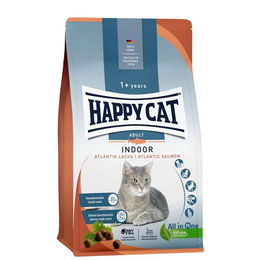 Happy Cat Indoor Adult Katzentrockenfutter Atlantik Lachs 300 g - 6 x 300 g – Bild 1 von 12