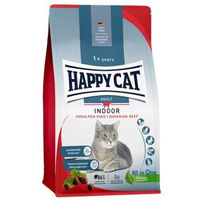 Produktbild von Happy Cat Indoor Trockenfutter für ausgewachsene Katzen mit Voralpen-Rind 1,3 kg - 4 x 1,3 kg