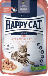 Produktbild von Happy Cat Katzen Nassfutter Atlantik-Lachs Stückchen in Sauce 12 x 85 g - 12 x 85 g
