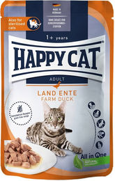 Produktbild von Happy Cat Katzenfutter Adult Stückchen in Sauce Land Ente 12x85g