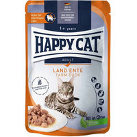 Produktbild von Happy Cat Katzenfutter Adult Stückchen in Sauce Land Ente 12x85g