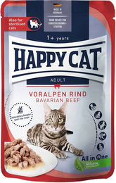 Produktbild von Happy Cat Katzenfutter Adult Stückchen in Sauce Voralpen Rind 12x85g
