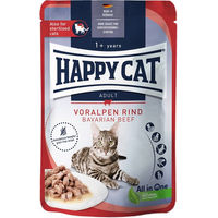 Produktbild von Happy Cat Katzenfutter Adult Stückchen in Sauce Voralpen Rind 12x85g