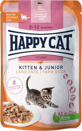 Happy Cat Kitten & Junior Katzenfutter Ente 20 x 85 g - 20 x 85 g – Bild 1 von 2