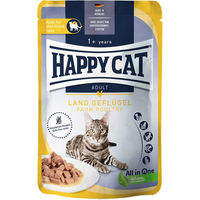Produktbild von Happy Cat Meat in Sauce Land Geflügel Stückchen in Sauce Katzen Nassfutter Adult 12x85g