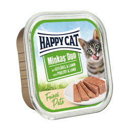 Happy Cat Minkas Duo Geflügel und Lamm Paté 16x100g für Katzen – Bild 1 von 4