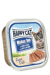 Happy Cat Minkas Duo Katzen Nassfutter Rind und Lachs Paté Adult Getreidefrei 16 x 100 g - 16 x 100 g – Bild 1 von 8