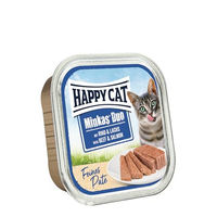 Produktbild von Happy Cat Minkas Duo Katzen Nassfutter Rind und Lachs Paté Adult Getreidefrei 16 x 100 g - 16 x 100 g