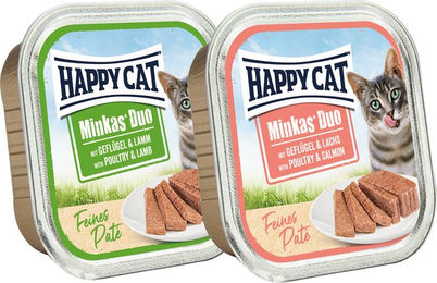 Happy Cat Minkas Duo Paté Geflügel und Lachs für Katzen 16 x 100 g - 16 x 100 g – Bild 1 von 2