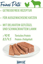 Happy Cat Minkas DuoPaté Geflügel und Lamm Pastete für erwachsene Katzen – Bild 1 von 3