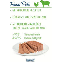 Produktbild von Happy Cat Minkas DuoPaté Geflügel und Lamm Pastete für erwachsene Katzen