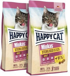 Produktbild von Happy Cat Minkas Trockenfutter Katze Adult Sterilised Geflügel Light ohne Zucker 2x4 kg - 2 x 4 kg