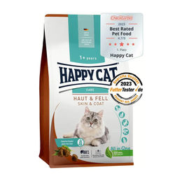 Happy Cat Sensitive Haut & Fell Katzen Trockenfutter mit Huhn und Lachs Adult Glutenfrei 300 g - 300 g – Bild 1 von 13