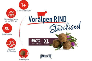Happy Cat Sterilised Adult Light Rind Katzenfutter 1,3 kg - 1,3 kg – Bild 1 von 13