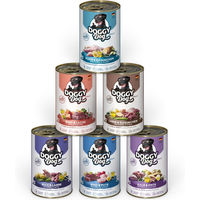 Produktbild von Happy Dog Adult Hundefutter Mixpaket 1 mit 6 Sorten Stückchen in Sauce getreidefrei und glutenfrei 24 x 400 g - 24 x 400 g