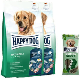 Happy Dog Fit & Vital Maxi Adult Hundefutter Doppelpack mit Dental Sticks für große Hunde – Bild 1 von 1