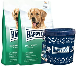 Produktbild von Happy Dog fit & vital Maxi Adult Hundefutter für große Hunde mit Futtertonne
