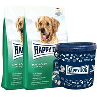 Produktbild von Happy Dog fit & vital Maxi Adult Hundefutter für große Hunde mit Futtertonne