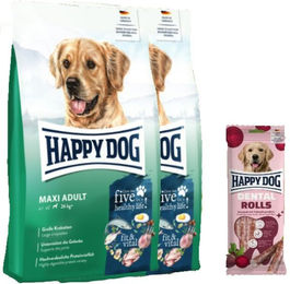 Happy Dog Fit & Vital Maxi Adult Hundefutter Kroketten Doppelpack mit Dental Rolls – Bild 1 von 1