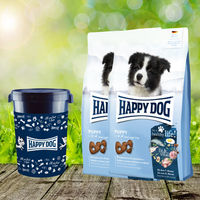 Produktbild von Happy Dog fit & vital Puppy Welpenfutter weizenfreie Rezeptur 2 x 10 kg mit Futtertonne 43 Liter