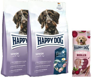 Happy Dog Fit & Vital Senior Doppelpack mit Dental Rolls für Hunde getreidefrei – Bild 1 von 1