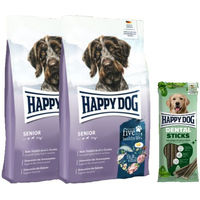 Produktbild von Happy Dog Fit & Vital Senior Hundefutter Doppelpack mit Dental Sticks getreidefrei