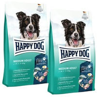 Produktbild von Happy Dog fit & vital Trockenfutter Hund Adult Medium Haut & Fell 2x12 kg - 2 x 12 kg