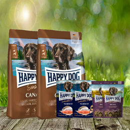 Happy Dog Hundefutter Set mit Sensible Canada 22 kg, Soft Snack Ireland und Sensible Pure Norway für Adult, getreidefrei und glutenfrei – Bild 1 von 1