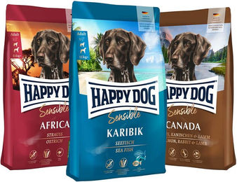Produktbild von Happy Dog Mixpaket Getreidefrei Hund Adult 3x4kg